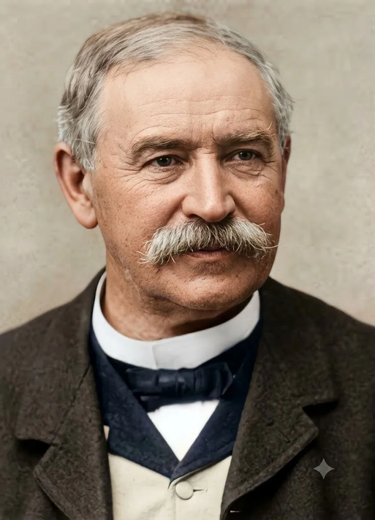Fotografía histórica de Antonio de Trueba restaurada y coloreada con IA